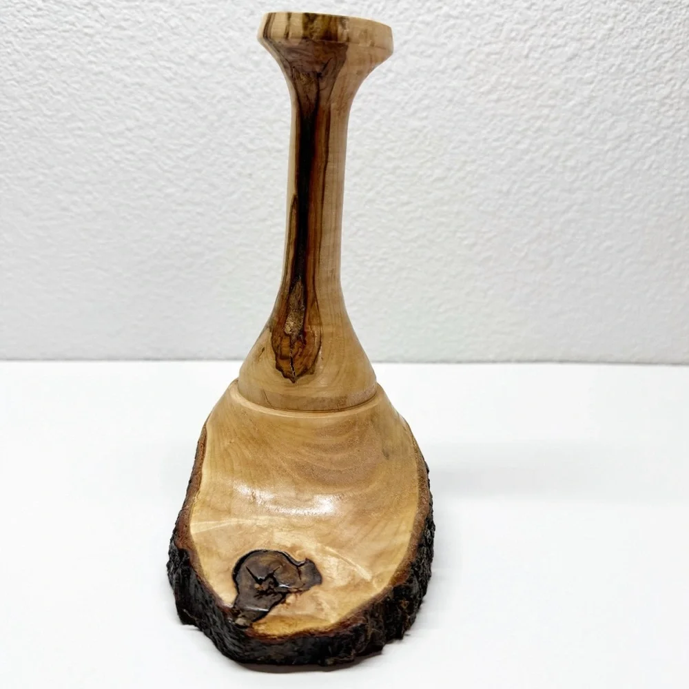 Hand Crafted Wood Spindle Bud Vase S1